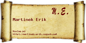 Martinek Erik névjegykártya